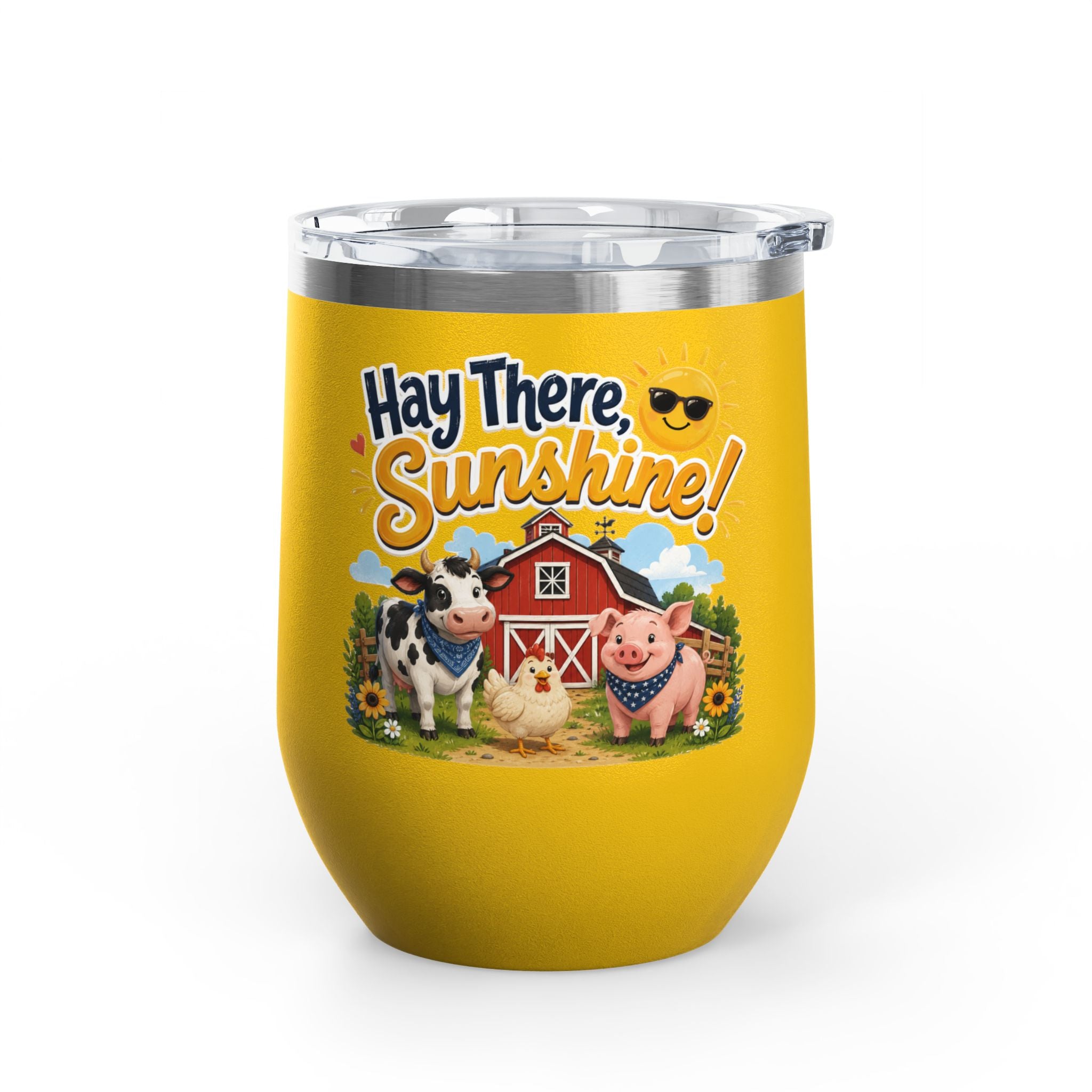 "Hay There, Sunshine!" Farm Animal 12oz Insulated Cup