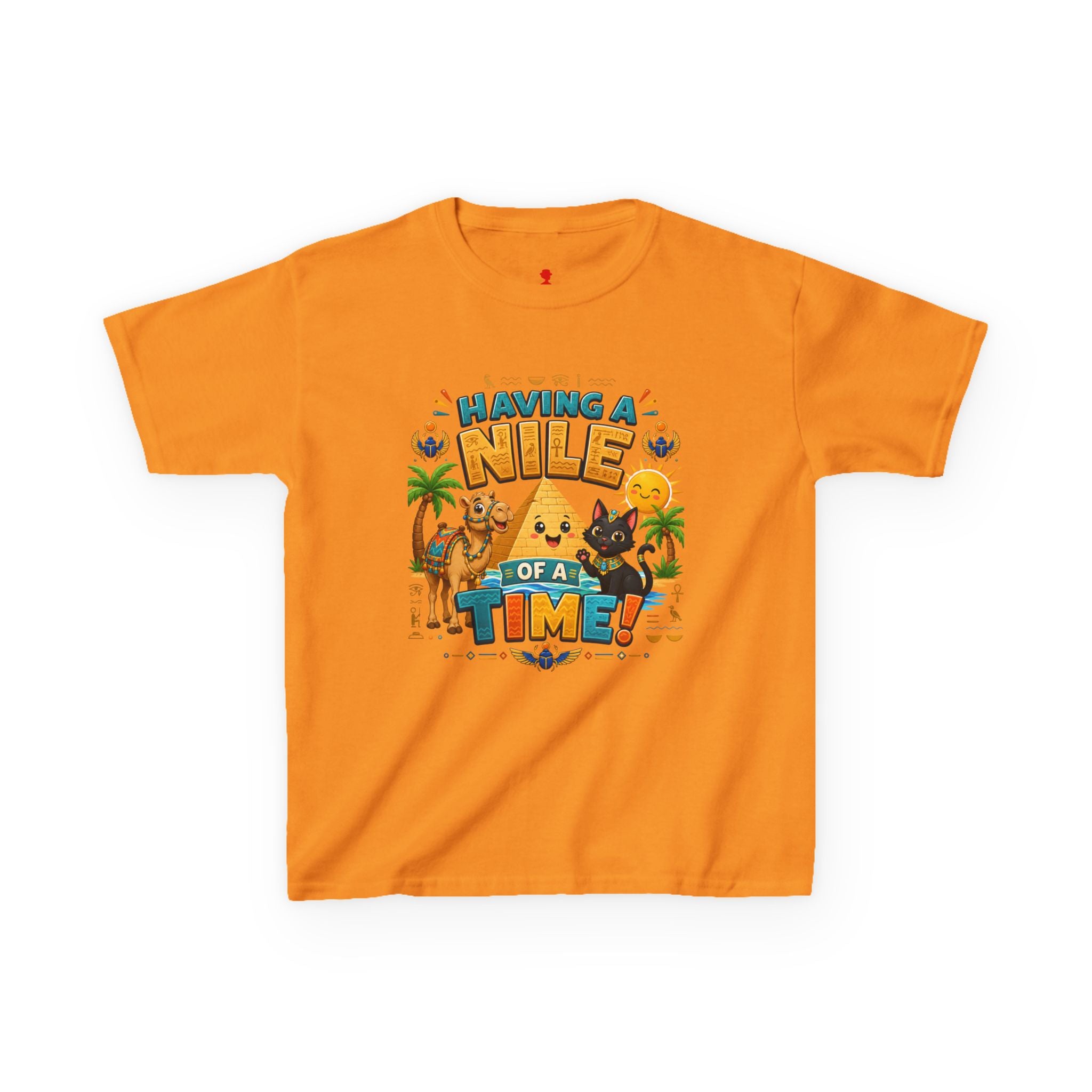 Having a Nile of a Time Kids Tee | Camel Pyramid Desert Cartoon