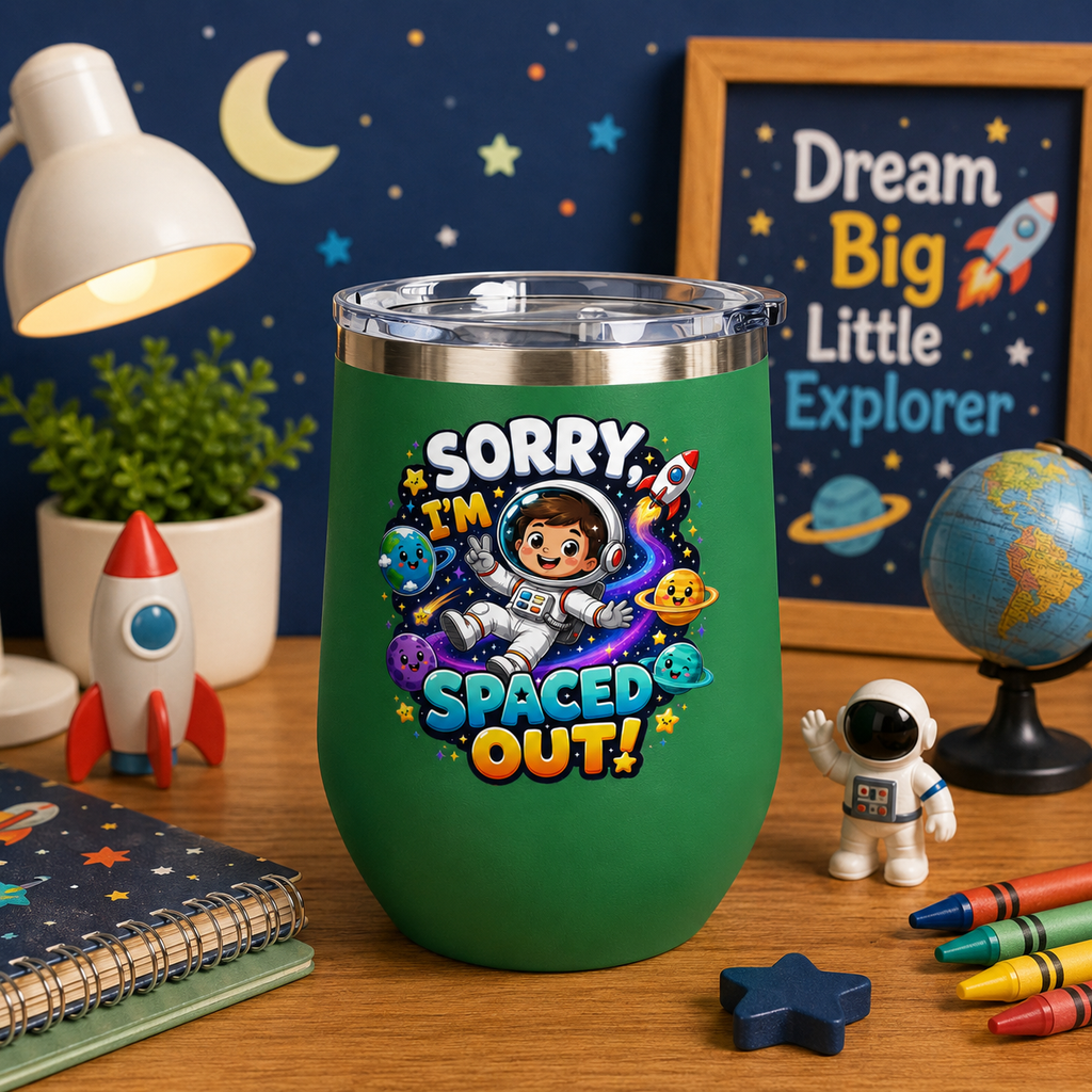 Spaced Out  — 12oz Insulated Space-themed Travel Cup