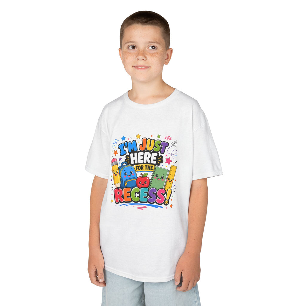 I'm Just Here for Recess Kids T-Shirt | Playful School Graphic Tee