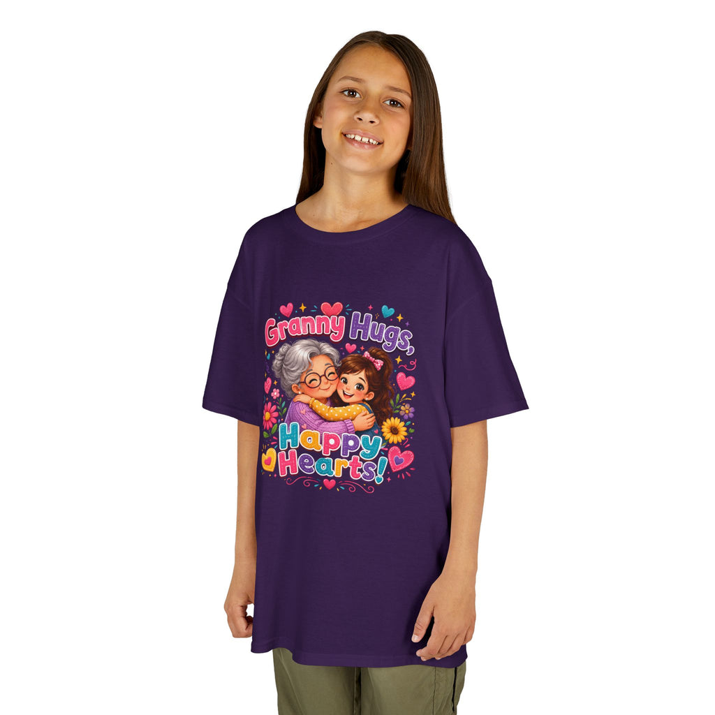 Granny Hugs Happy Hearts Tee | Grandma Grandchild Cute Illustration