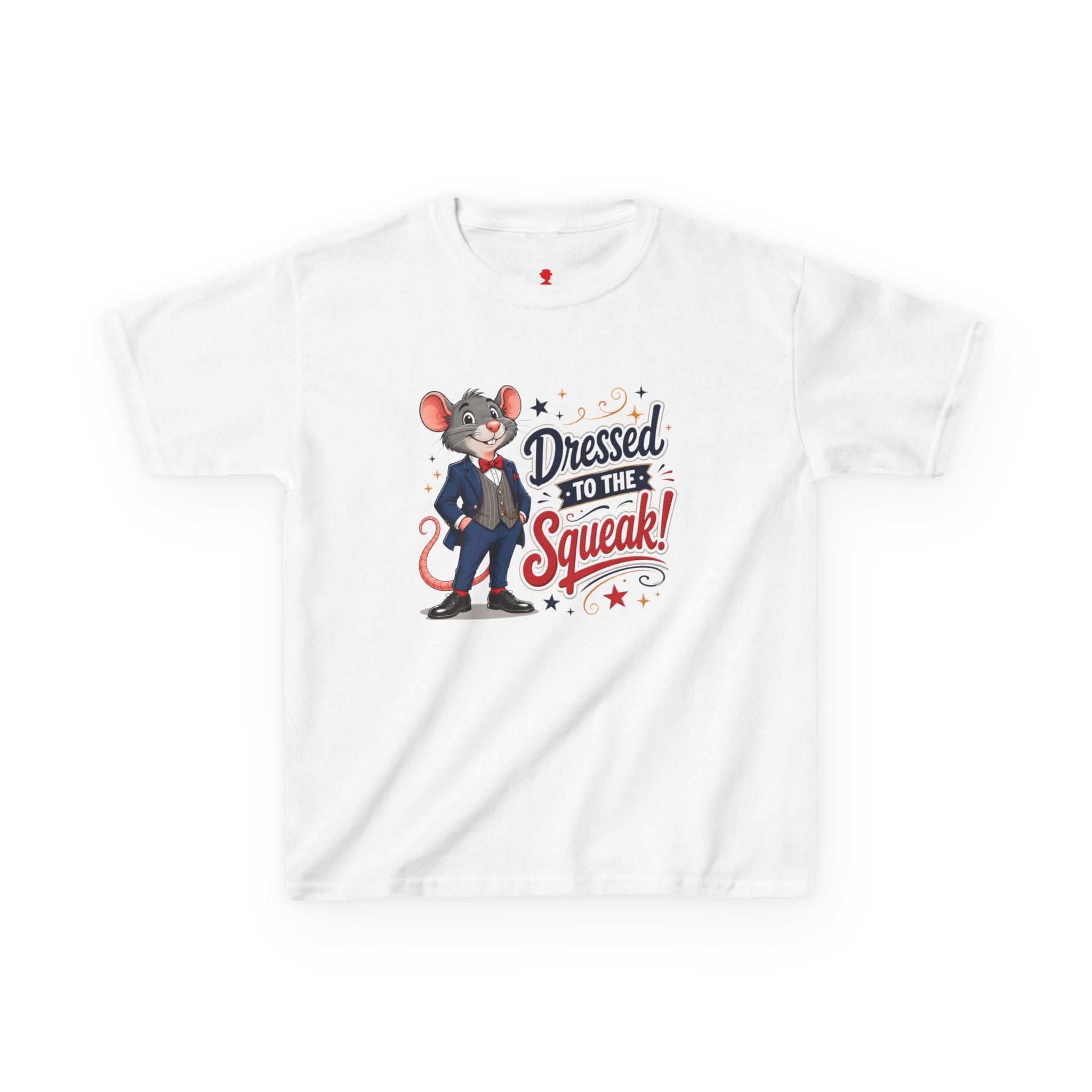 Kids Tee — "Dressed to the Squeak" Cartoon Mouse Graphic