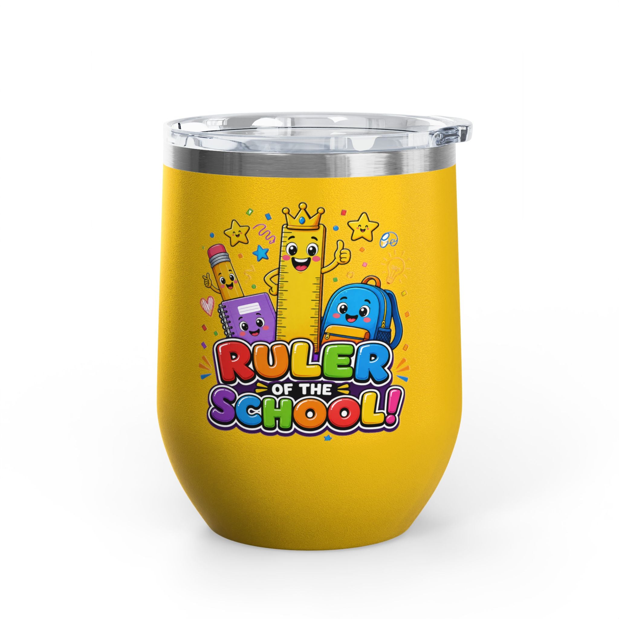 "Ruler of the School" Cute Teacher Gift, 12oz Insulated Cup