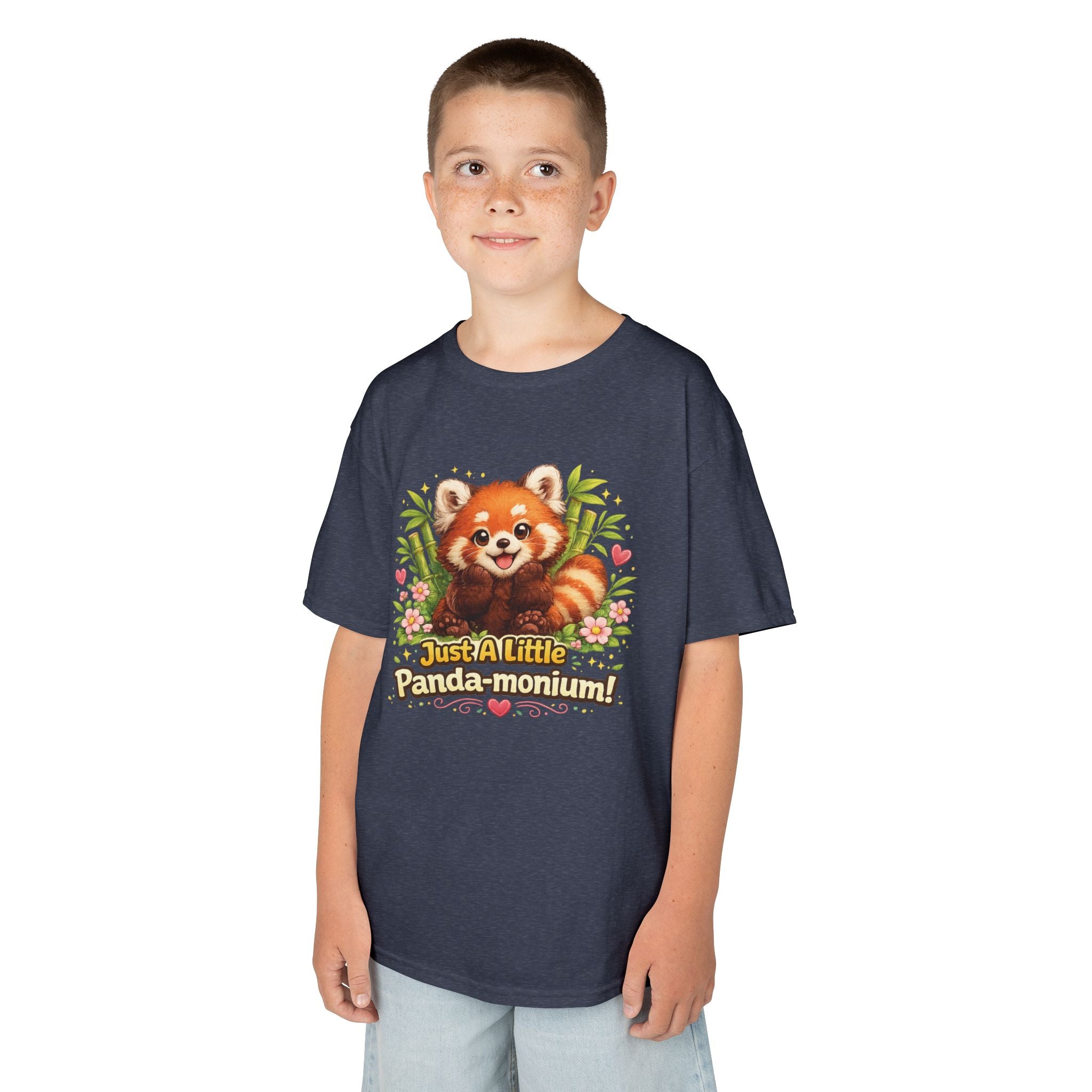 Red Panda Illustration Kids T-Shirt | "Just A Little Panda-monium"