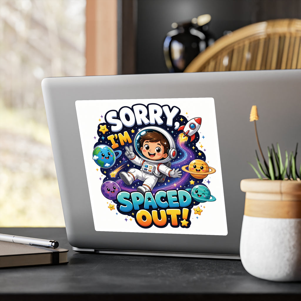 Sorry I’m Spaced Out! Astronaut Kids Vinyl Sticker