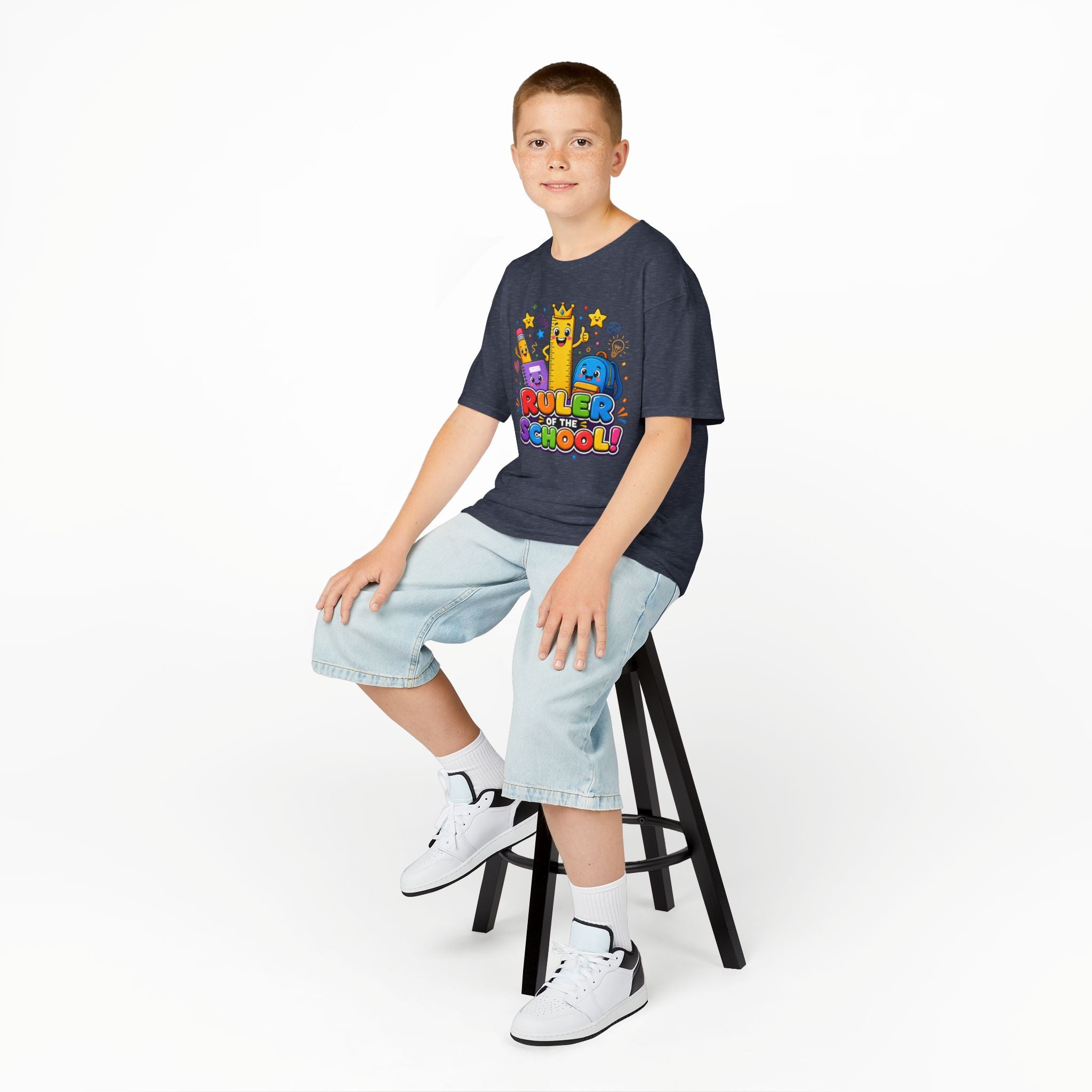 Ruler of the School kids T-Shirt | Cute School Supplies Graphic