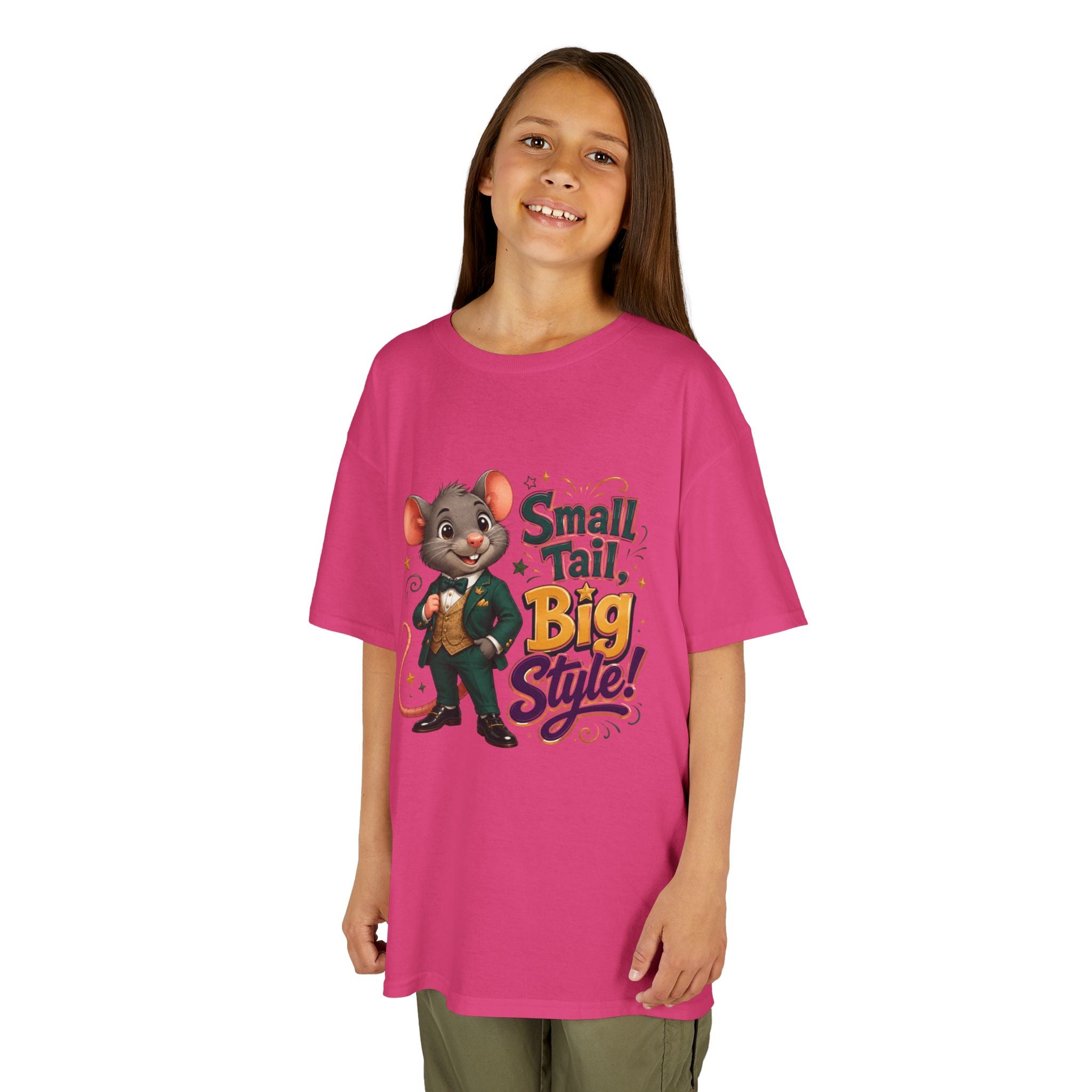 Kids T-Shirt — “Small Tail, Big Style!” Cartoon Mouse Graphic Tee