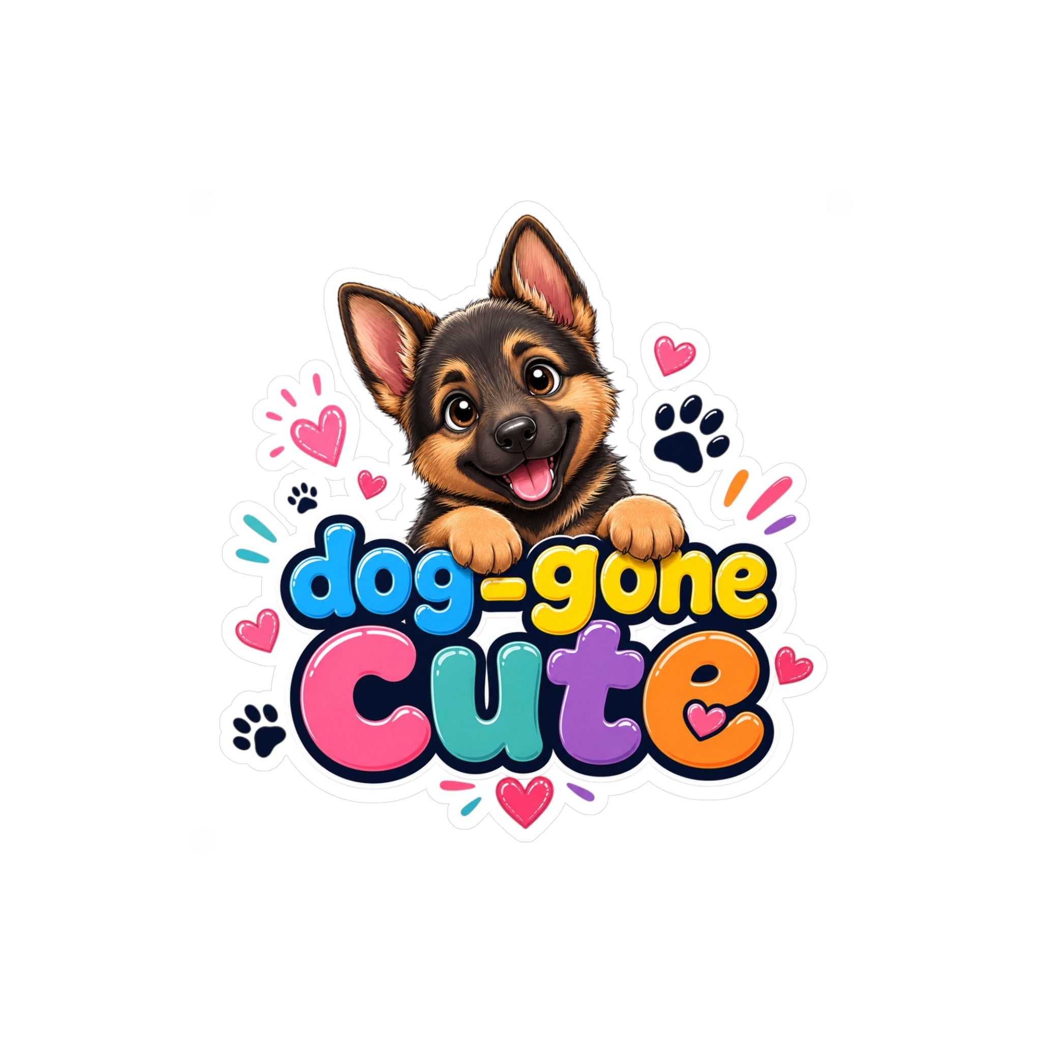 Dog-Gone Cute German Shepherd Sticker — Kiss-Cut Vinyl Decal for Laptops, Cars & Water Bottles
