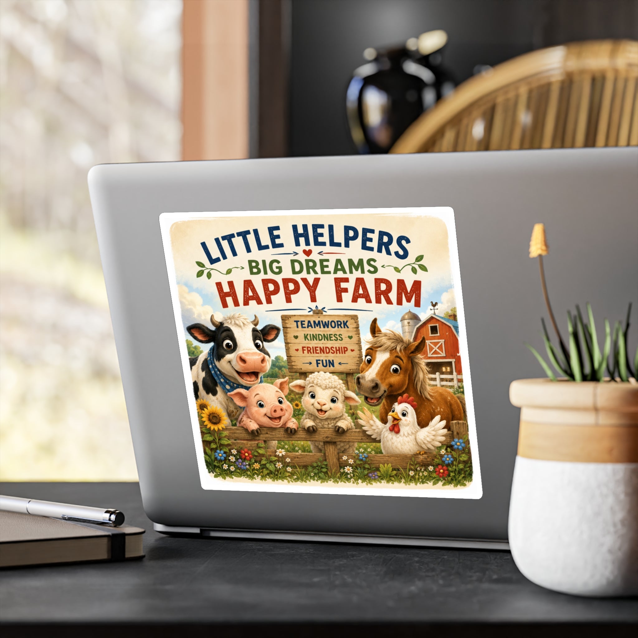 Happy Farm 'Little Helpers, Big Dreams' Vinyl Sticker