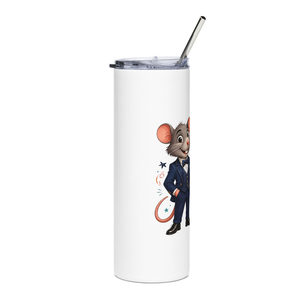 Mouse Dressed Up Tumbler — "Chase Whiskey, Big Dreams" 20oz Stainless Steel Travel Cup