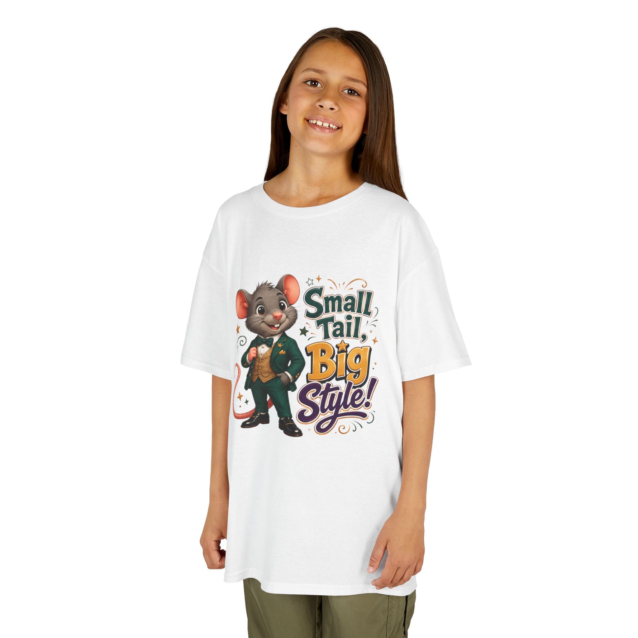 Kids T-Shirt — “Small Tail, Big Style!” Cartoon Mouse Graphic Tee