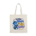 Little Blues, Big Smiles Tote Bag — Cute Blue Bear Guitar Eco Cotton Tote