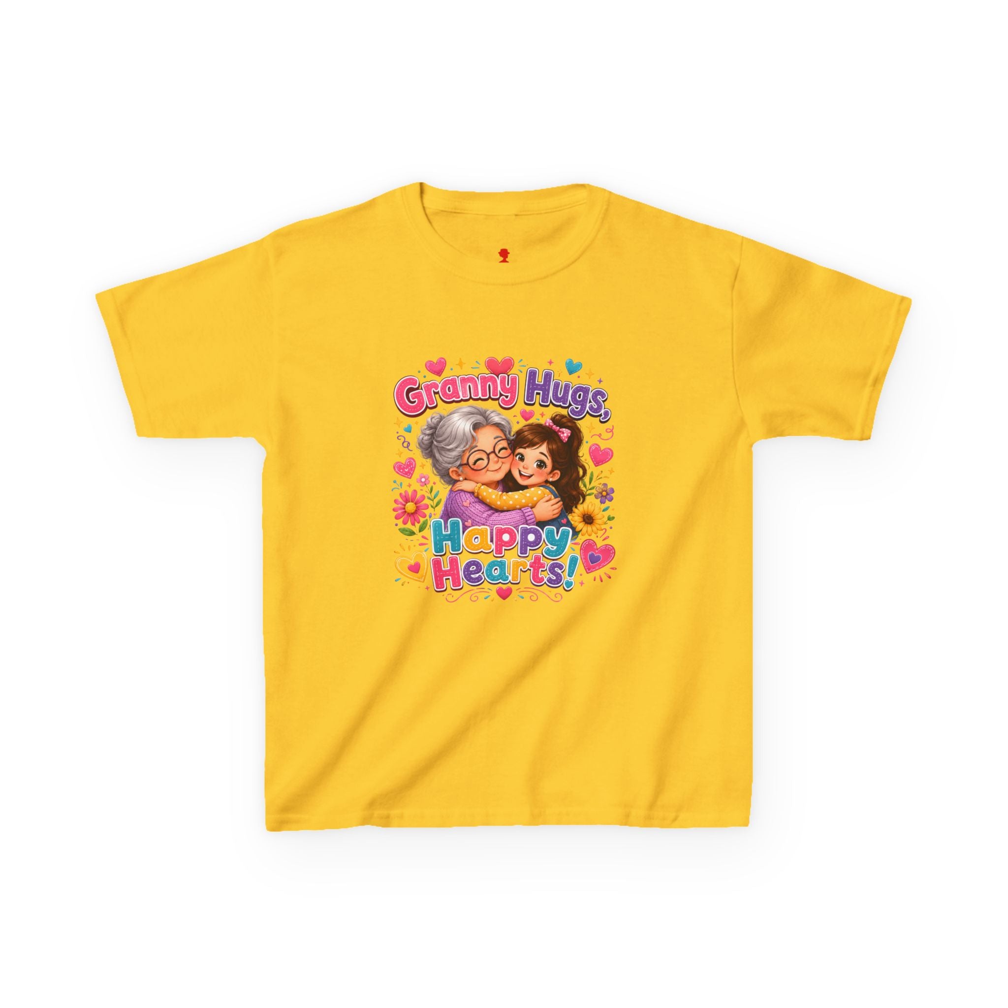 Granny Hugs Happy Hearts Tee | Grandma Grandchild Cute Illustration