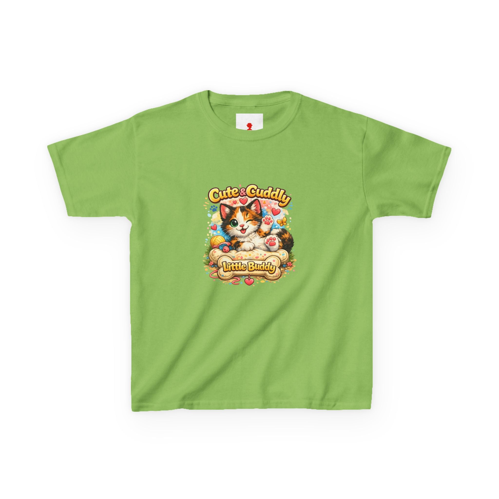 Kids T-Shirt — "Cute & Cuddly Little Buddy" Cat Graphic Tee