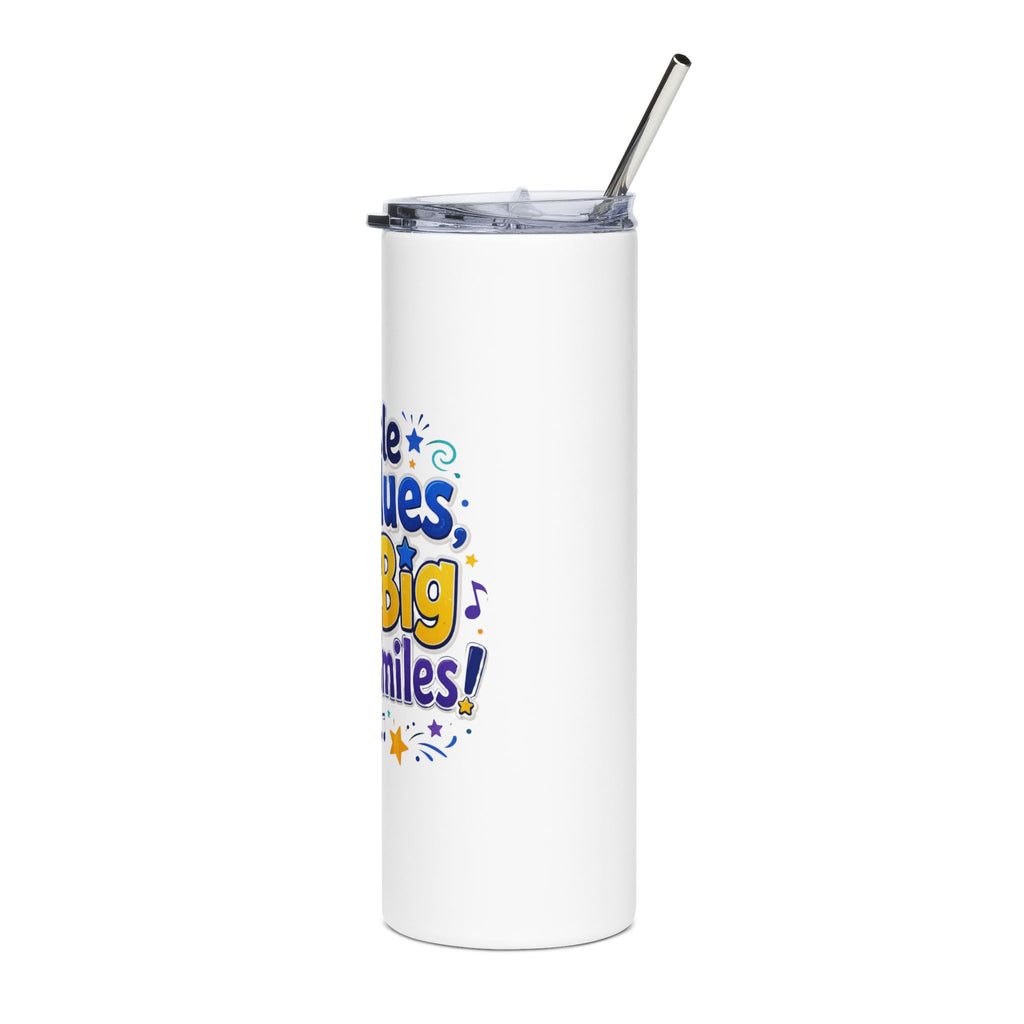 20oz Stainless Tumbler — "Little Blues Big Smiles" Blue Bear Music Design