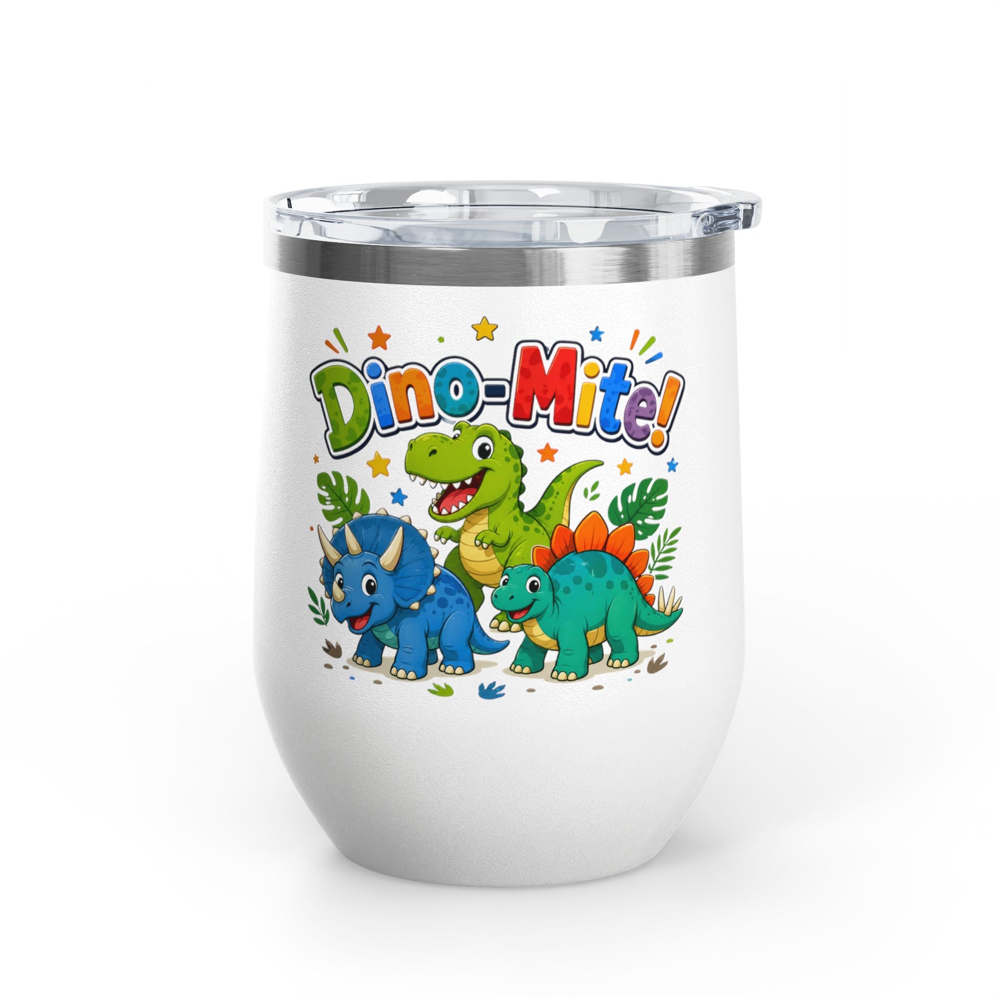 "Dino-Mite!" Cute Kids Dinosaur 12oz Insulated Tumbler