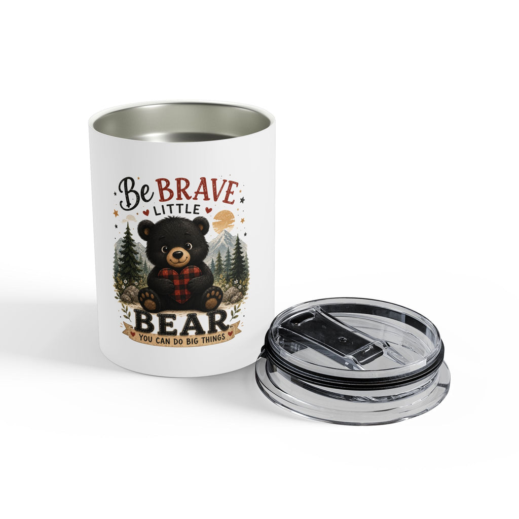 Be Brave Little Bear 10oz Tumbler — Cute Kids Woodland Travel Cup, Baby Shower Gift