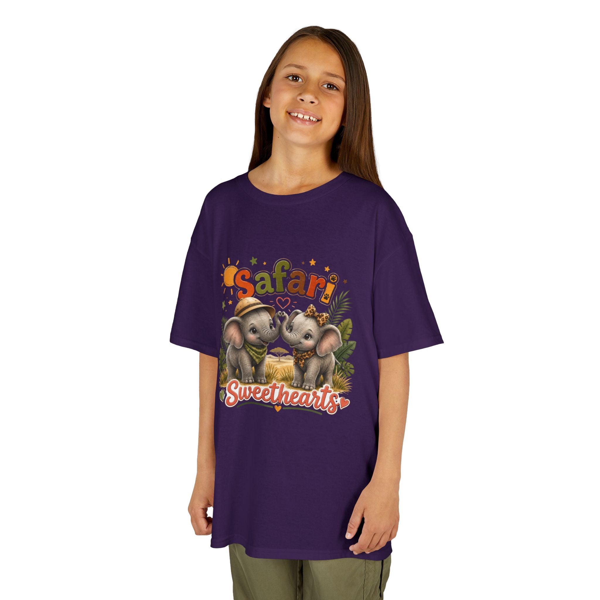Kids Safari Sweethearts Tee — Cute Elephant Jungle Graphic T-Shirt