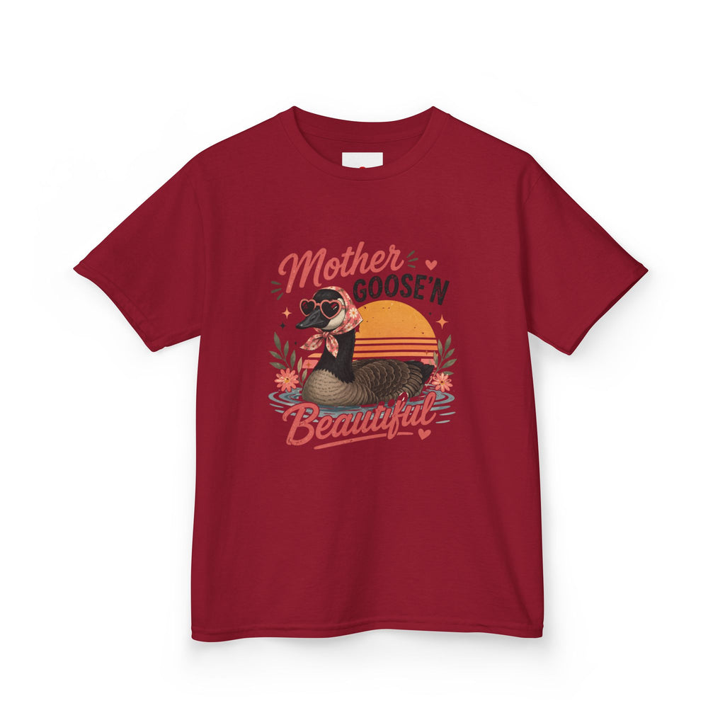 Kids Tee — "Mother Goose'n Beautiful" Cute Vintage Goose Graphic
