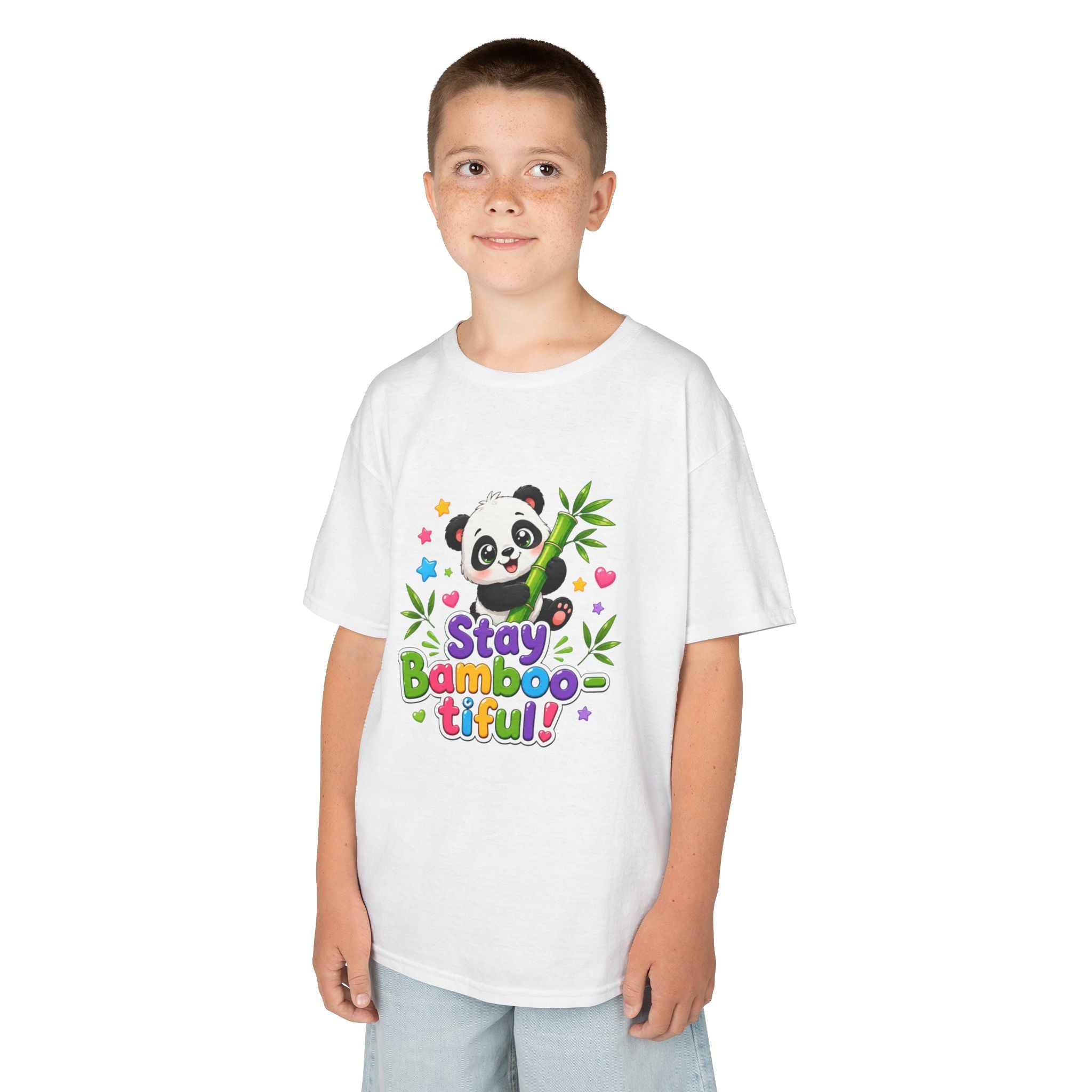 Kids Panda 'Stay Bambootiful!' T-Shirt — Cute Bamboo Forest Tee for Boys & Girls