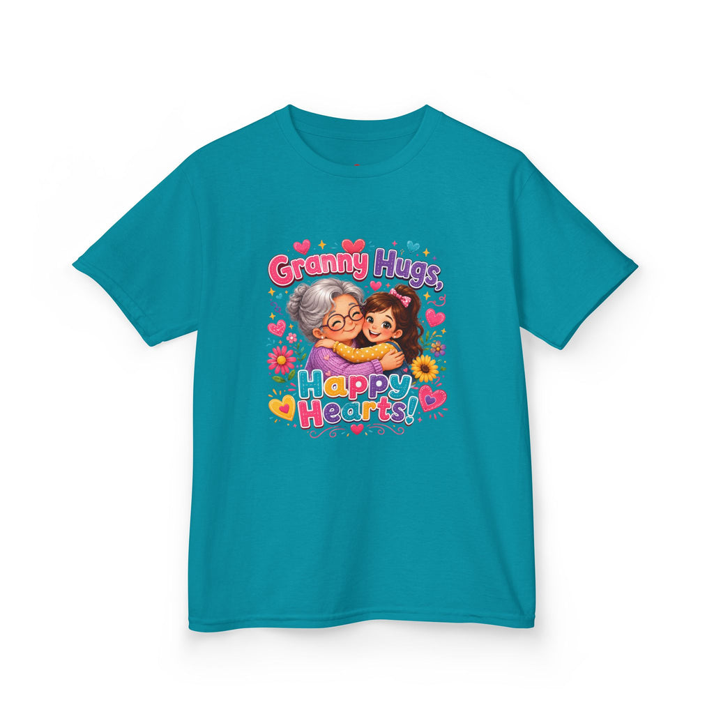 Granny Hugs Happy Hearts Tee | Grandma Grandchild Cute Illustration