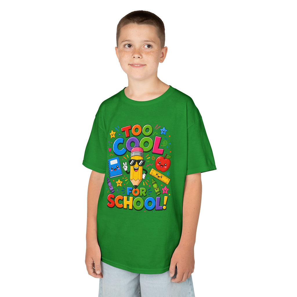 Too Cool For School Kids Tee | Cute Pencil School Supplies Back to School