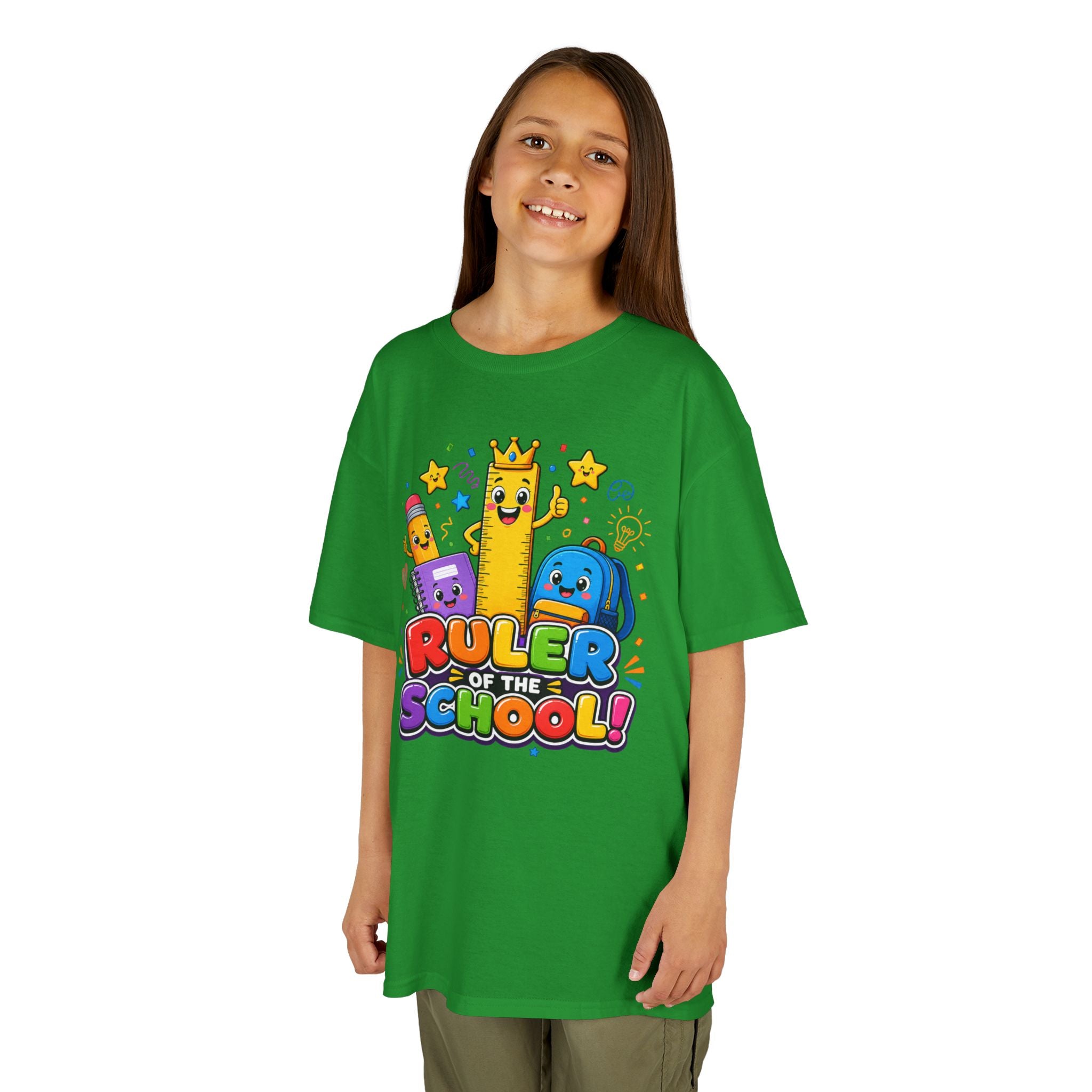 Ruler of the School kids T-Shirt | Cute School Supplies Graphic