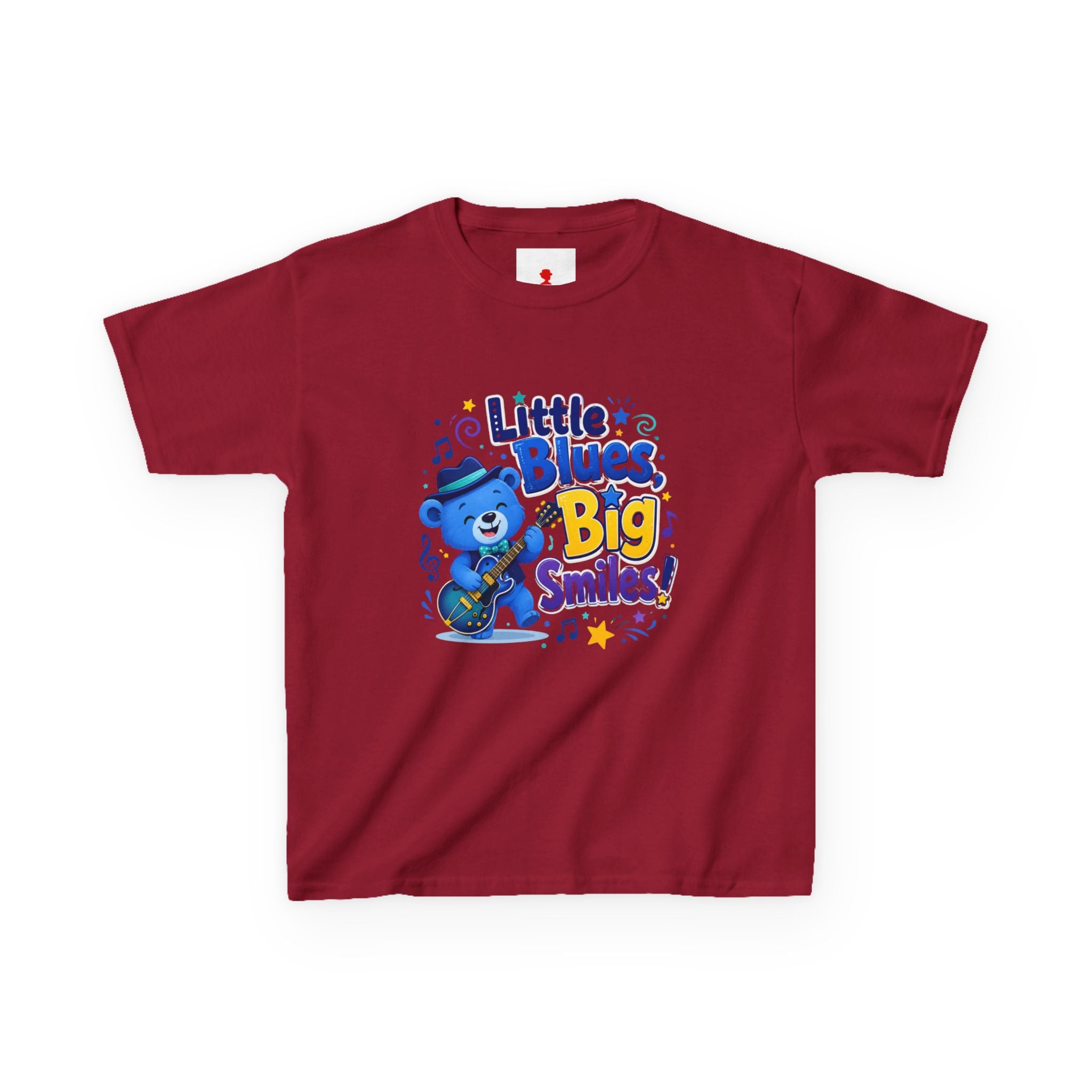 Kids Tee — "Little Blues, Big Smiles!" Guitar-Bear Graphic