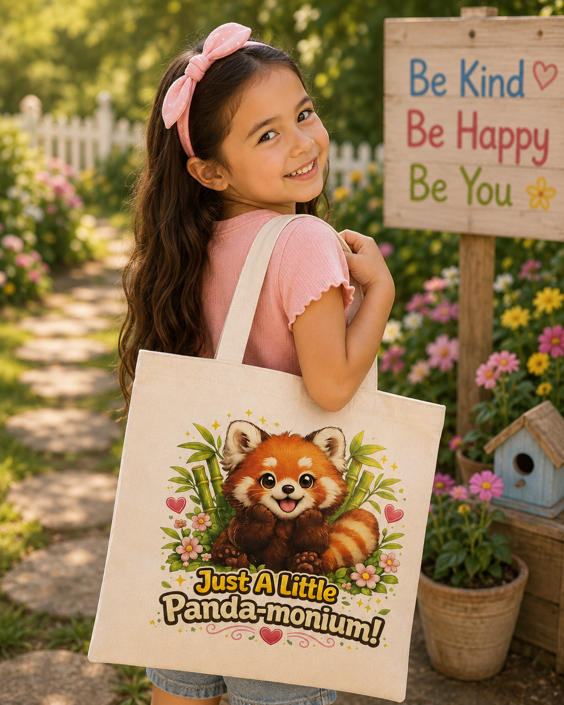 Red Panda Illustration Natural Tote Bag | Just a Little Panda-monium!