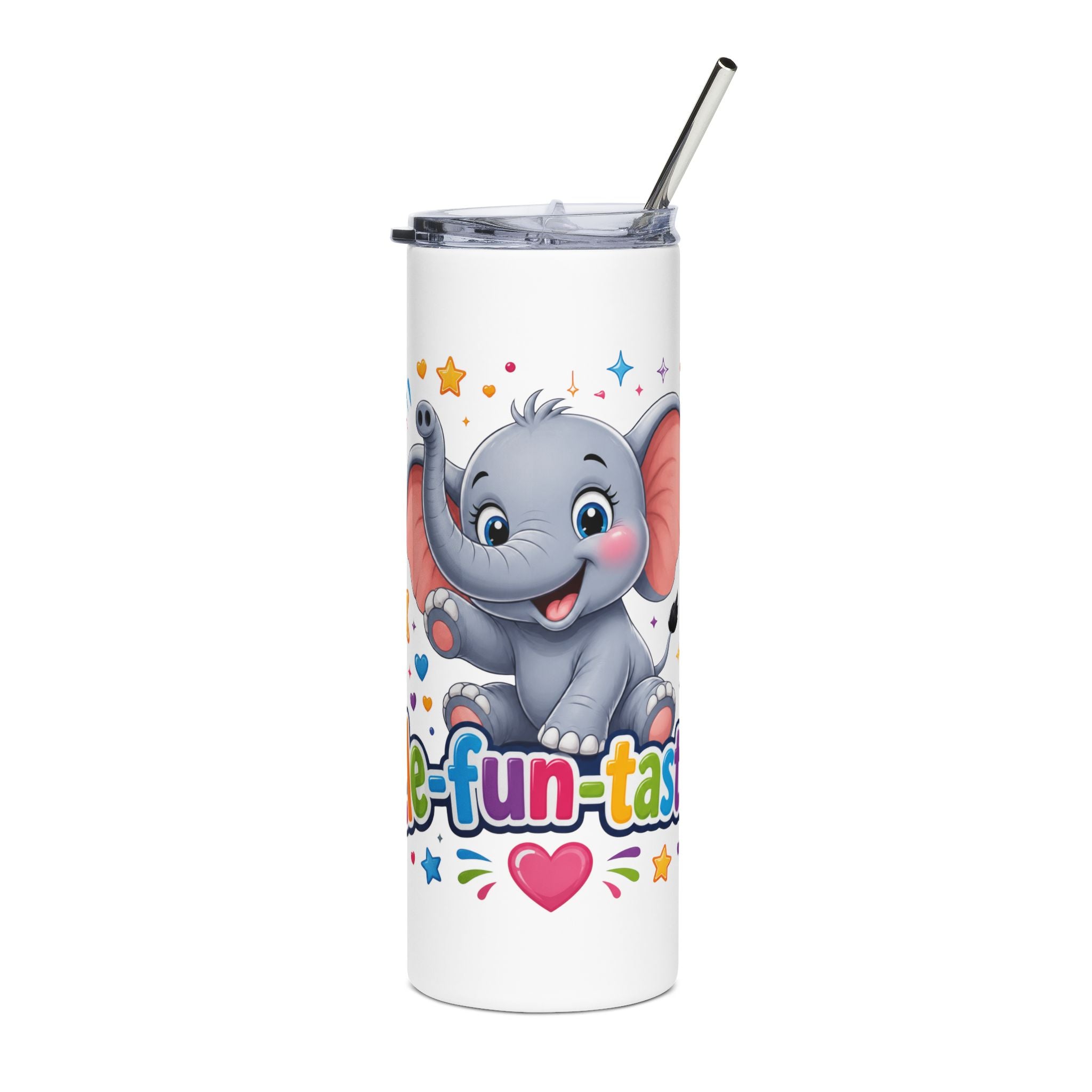 Ele-fun-tastic Elephant 20oz Stainless Steel Tumbler — Cute Kids Animal Drink Cup
