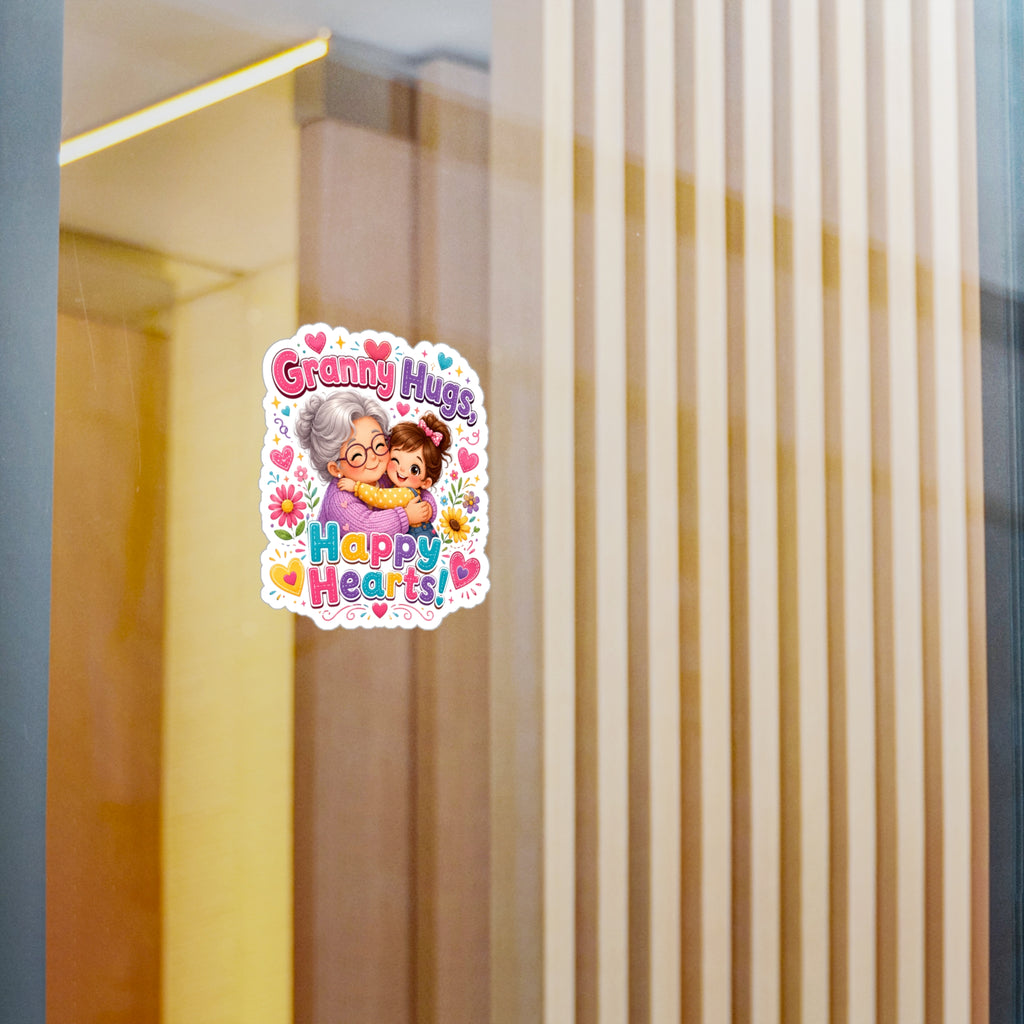 Granny Hugs Happy Hearts Vinyl Sticker
