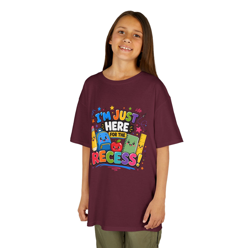 I'm Just Here for Recess Kids T-Shirt | Playful School Graphic Tee