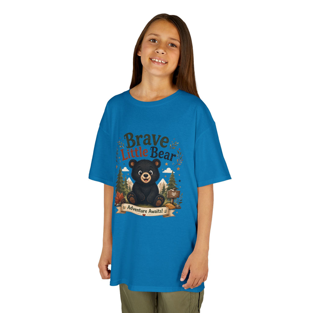 Kids Tee — "Brave Little Bear" Adventure Graphic Shirt