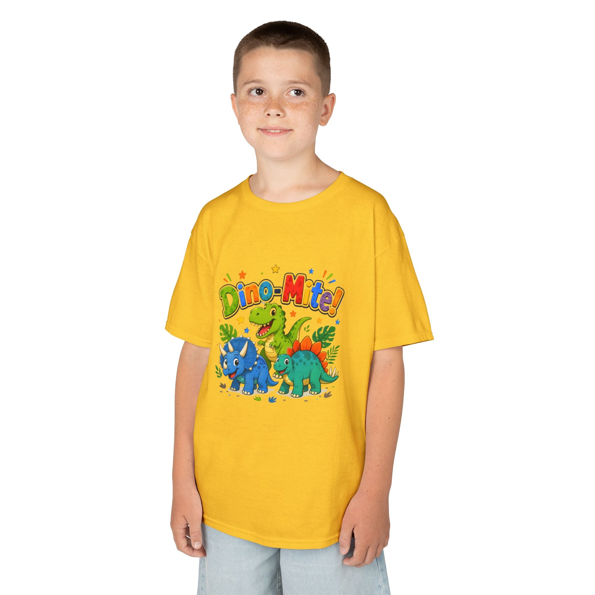 Kids T-Shirt - "Dino-Mite!" Colorful Dino Crew Tee for Toddlers & Kids