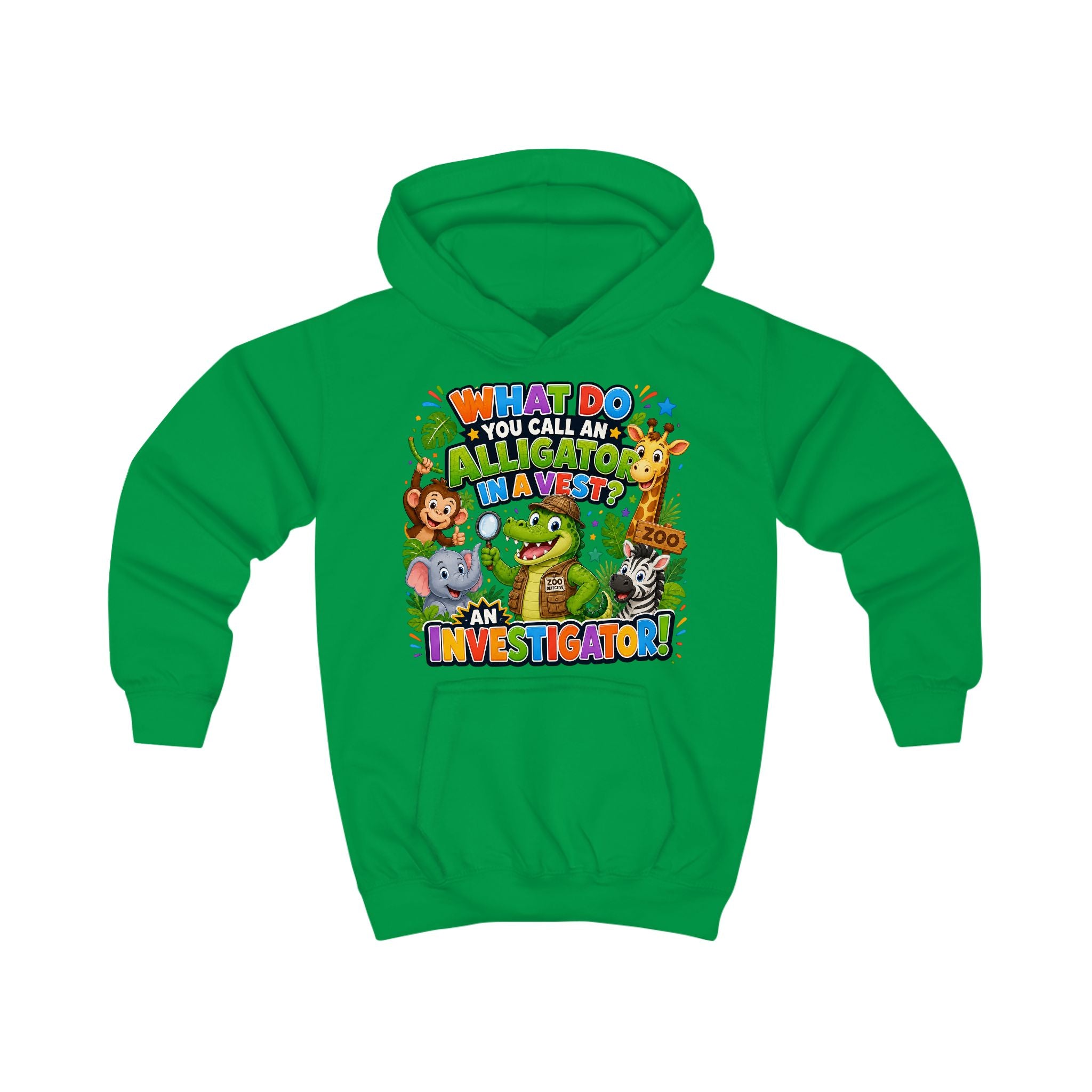 Alligator Investigator Kids Hoodie | Cute Zoo Animal Detective Design