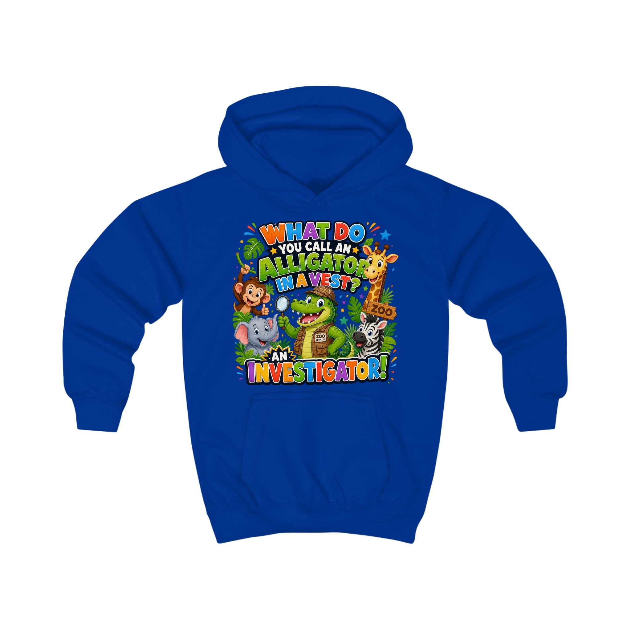 Alligator Investigator Kids Hoodie | Cute Zoo Animal Detective Design