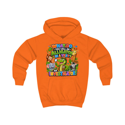 Alligator Investigator Kids Hoodie | Cute Zoo Animal Detective Design