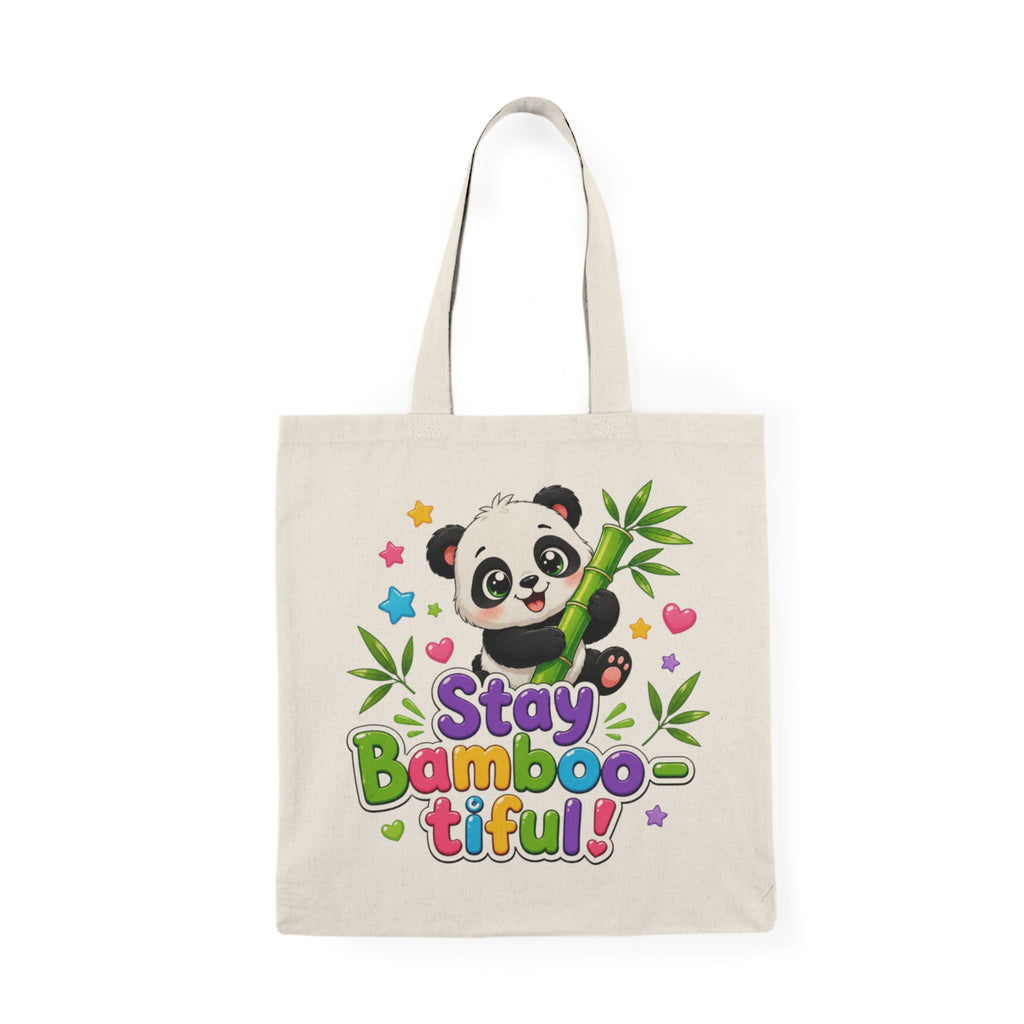 Stay Bambootiful Panda Tote Bag — Cute Eco-Friendly Grocery & Everyday Canvas Bag
