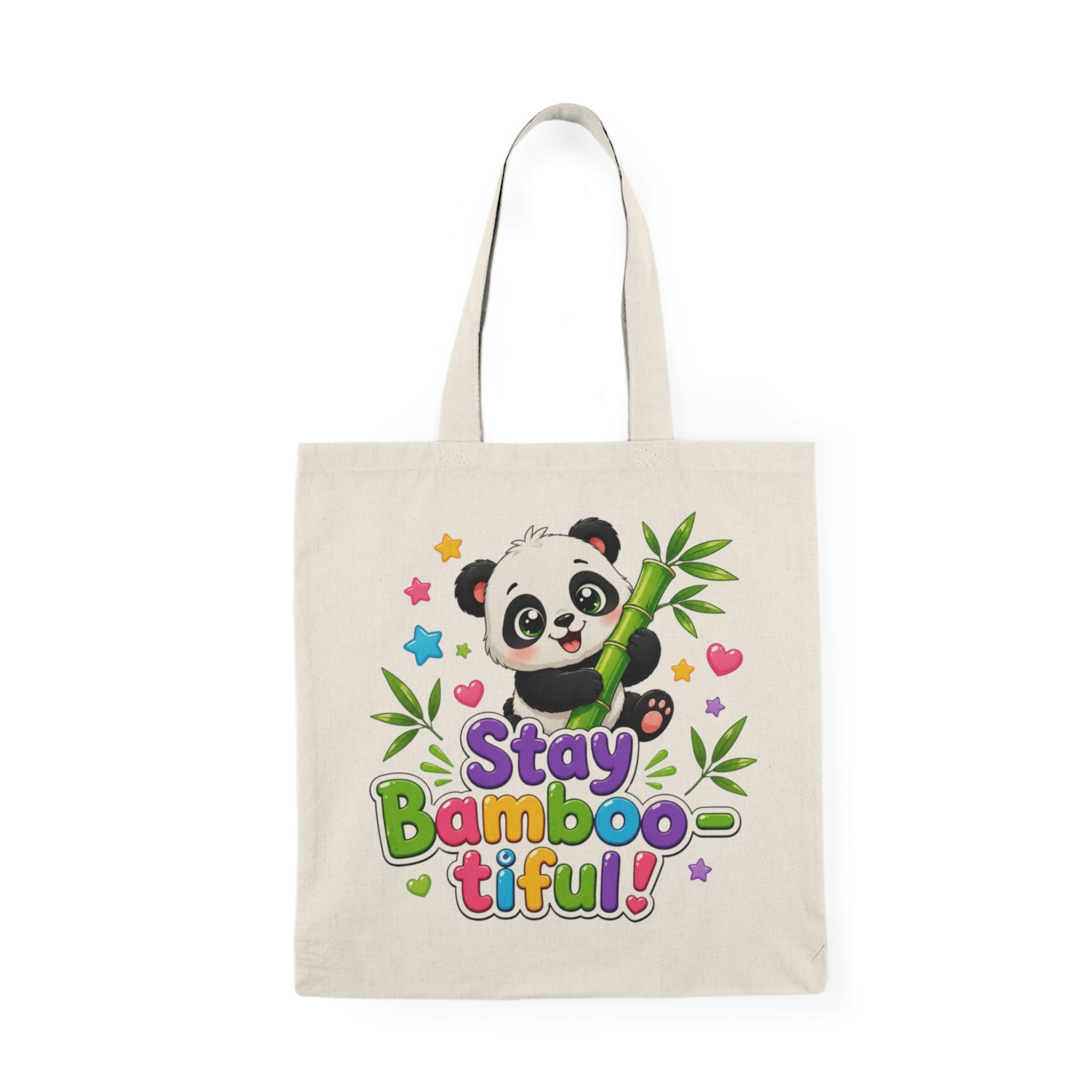 Stay Bambootiful Panda Tote Bag — Cute Eco-Friendly Grocery & Everyday Canvas Bag