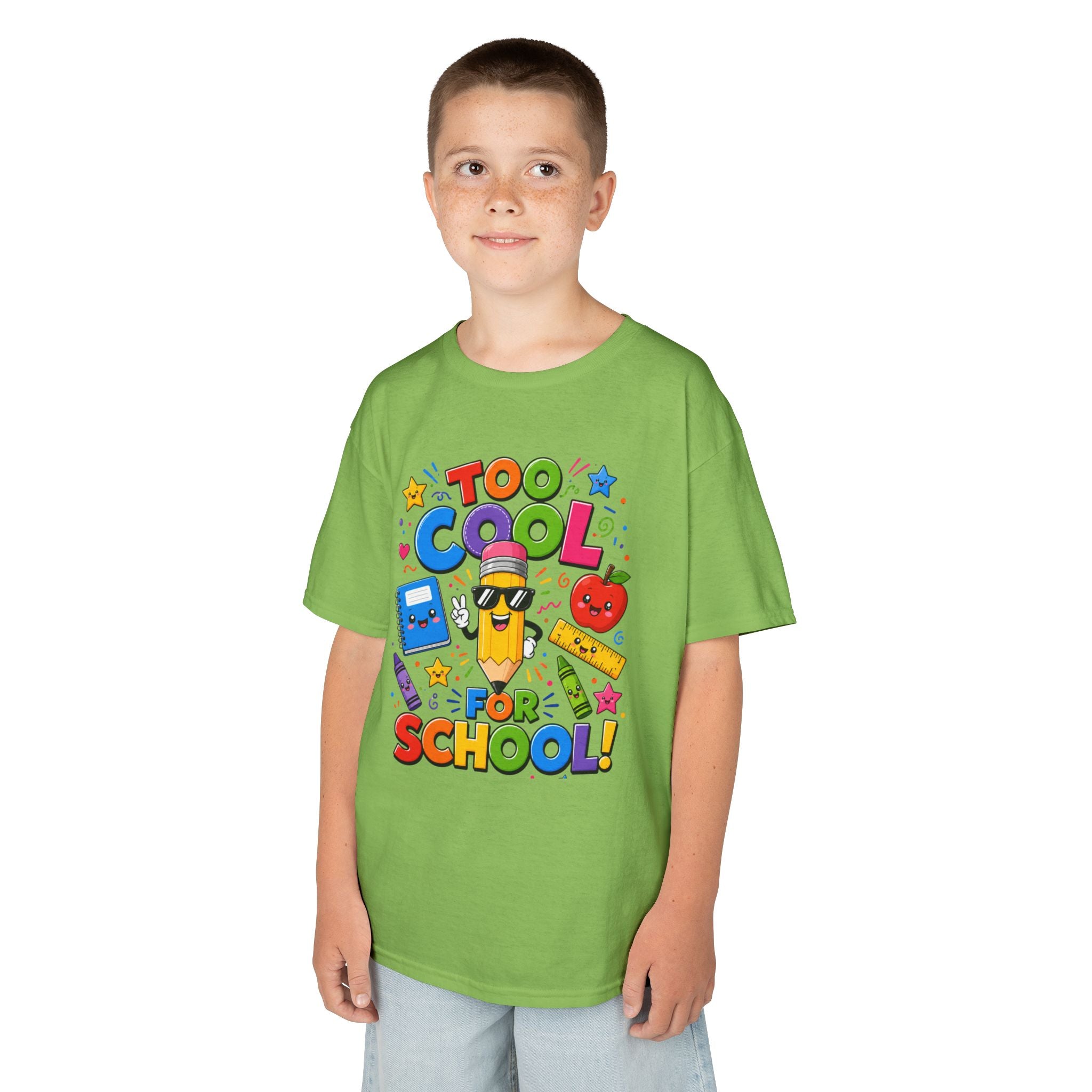 Too Cool For School Kids Tee | Cute Pencil School Supplies Back to School