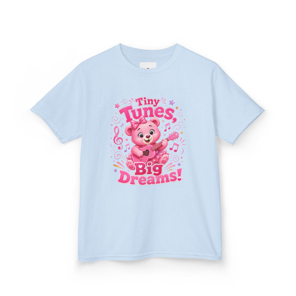 Kids T-Shirt — "Tiny Tunes, Big Dreams" Cute Pink Bear Music Tee