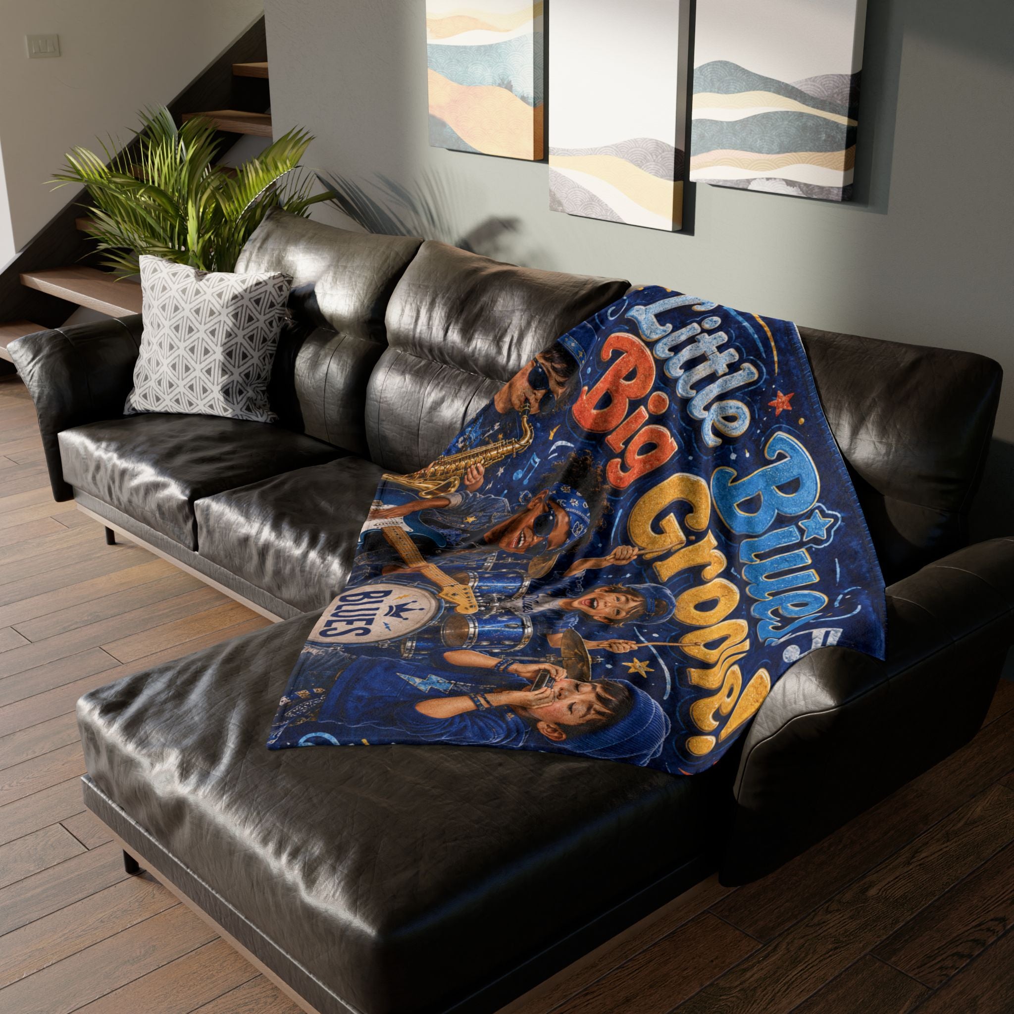 Blanket — "Little Blues, Big Groove!" Kids Blues Band Soft Polyester Blanket