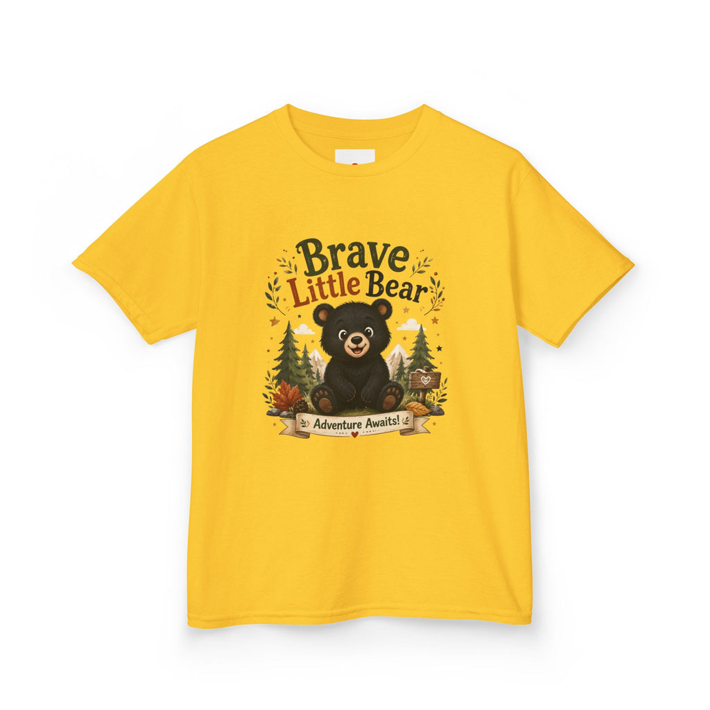 Kids Tee — "Brave Little Bear" Adventure Graphic Shirt