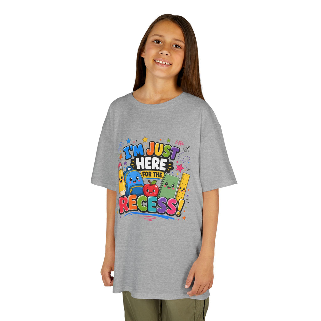 I'm Just Here for Recess Kids T-Shirt | Playful School Graphic Tee