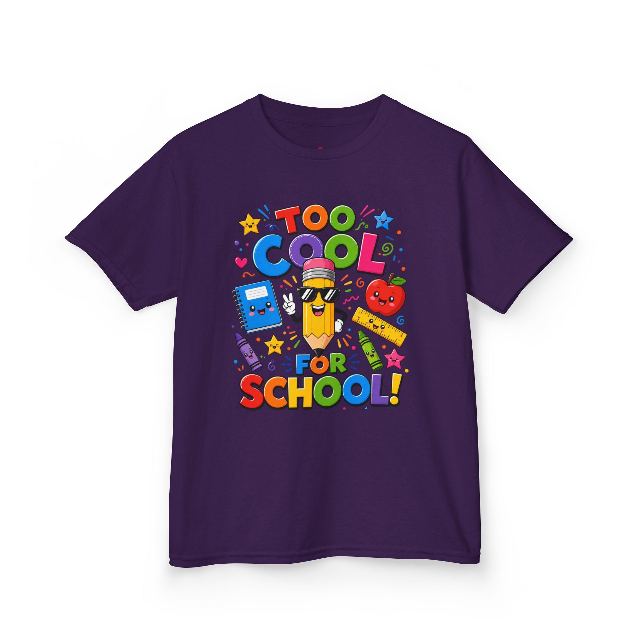 Too Cool For School Kids Tee | Cute Pencil School Supplies Back to School