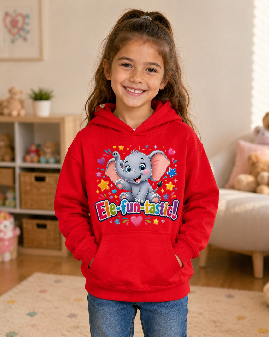 Ele-fun-tastic! Cute Elephant Kids Hoodie — Colorful Toddler Pullover