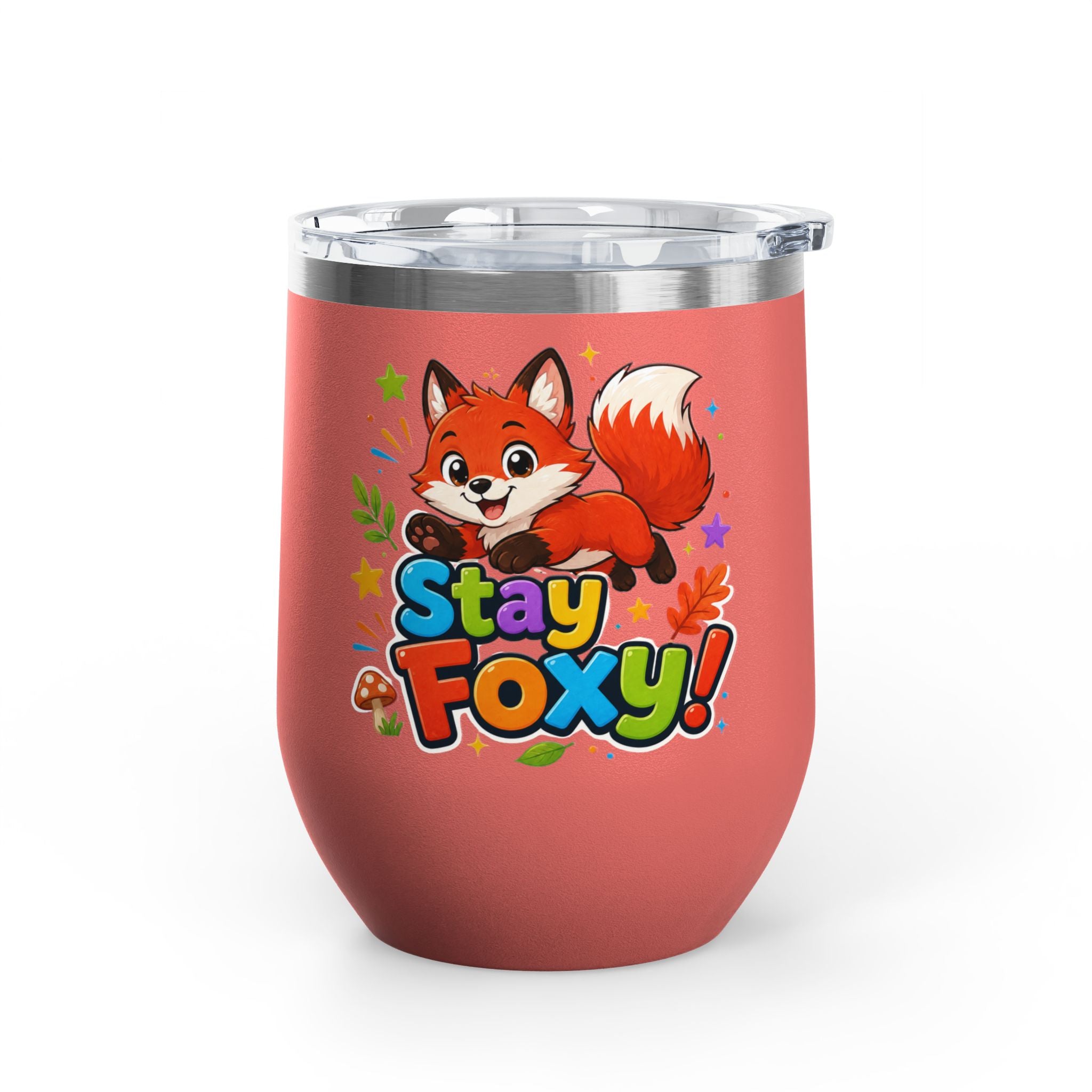 Stay Foxy 12oz Tumbler — Cute Fox Insulated Cup