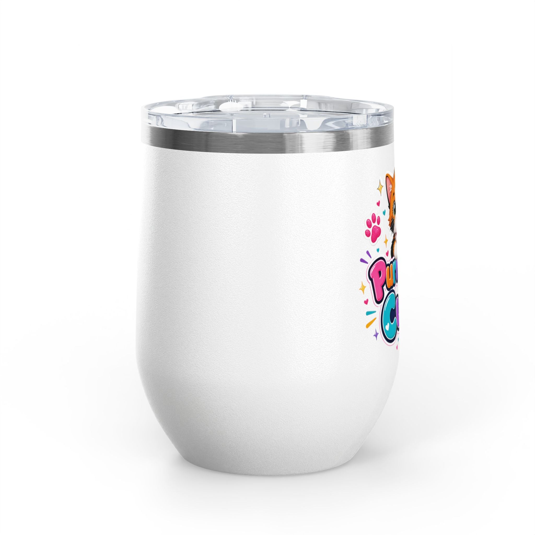 "Purr-fectly Cute!" Cat 12oz Insulated Stainless Steel Tumbler