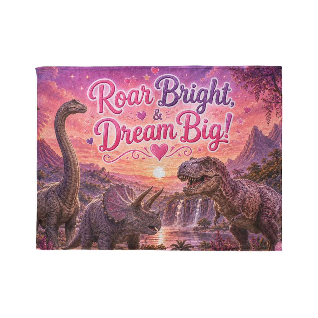 Roar Bright & Dream Big! Dinosaur Blanket