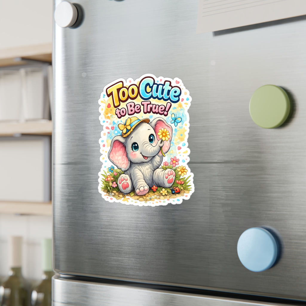 Too Cute to Be True! Elephant Kiss-Cut Vinyl Decal